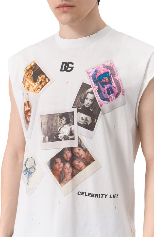 Хлопковая майка Dolce & Gabbana G8SP5T/G706B Белый  G8SP5T/G706B Фото 5