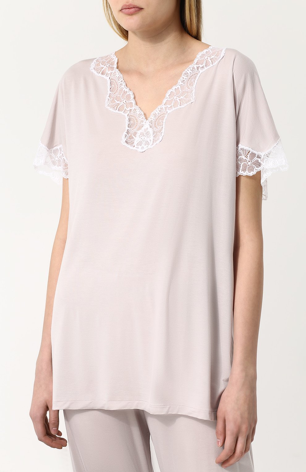 Пижама из смеси вискозы и шелка с кружевной отделкой ZIMMERLI, арт. 762-3998, фото 2