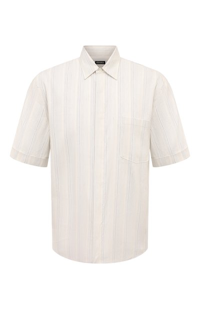 Мужская рубашка изо льна и шелка ZEGNA, арт. UDX45A7/SCP7