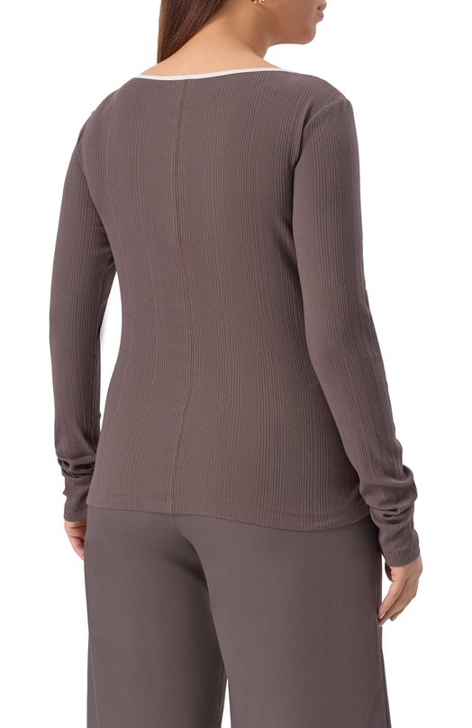 Хлопковый пуловер Max Mara Leisure PARC0 Коричневый  PARC0 Фото 4