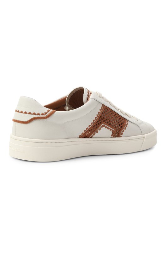 Кожаные кеды Santoni WBGG61346PNNTWIR Белый  WBGG61346PNNTWIR Фото 5