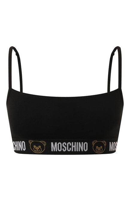 Женский бра-топ MOSCHINO черного цвета, арт. A1404/4406 | Фото 1 (Нос: Не проставлено; Материал сплава: Проставлено)