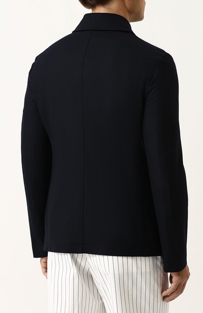 Однобортный кашемировый пиджак GIORGIO ARMANI темно-синего цвета по цене 285000 руб., арт. WSG10W/WS917, фото 4 Однобортный кашемировый пиджак GIORGIO ARMANI, арт. WSG10W/WS917, фото 4