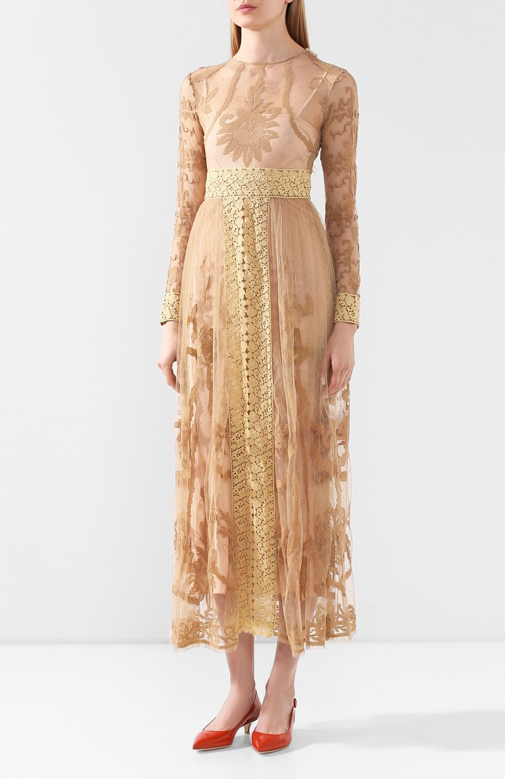 Платье REDVALENTINO бежевого цвета по цене 99850 руб., арт. TR0VA11X/52N, фото 3 Платье REDVALENTINO, арт. TR0VA11X/52N, фото 3