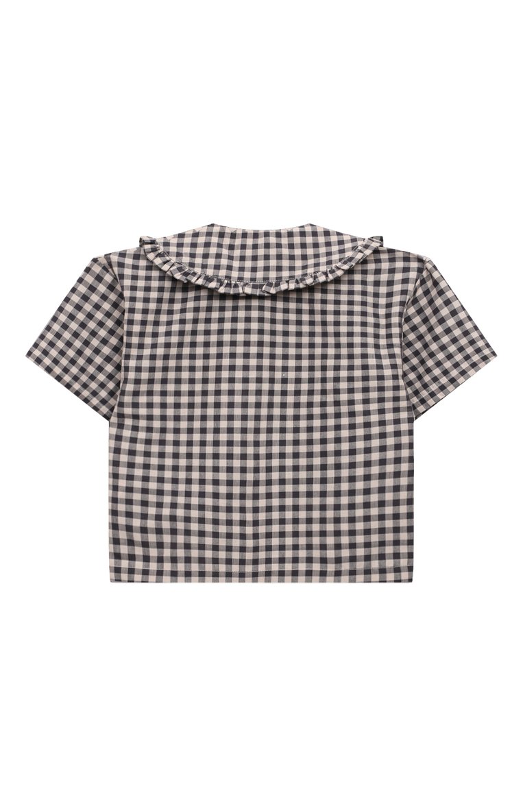 Детское рубашка KENZO коричневого цвета, арт. K60185/3-5 | Фото 2 (Рукава: Короткие; Материал внешний: Синтетический материал, Хлопок; Случай: Повседневный; Ростовка одежда: 4 года | 104 см, 3 года | 98 см)