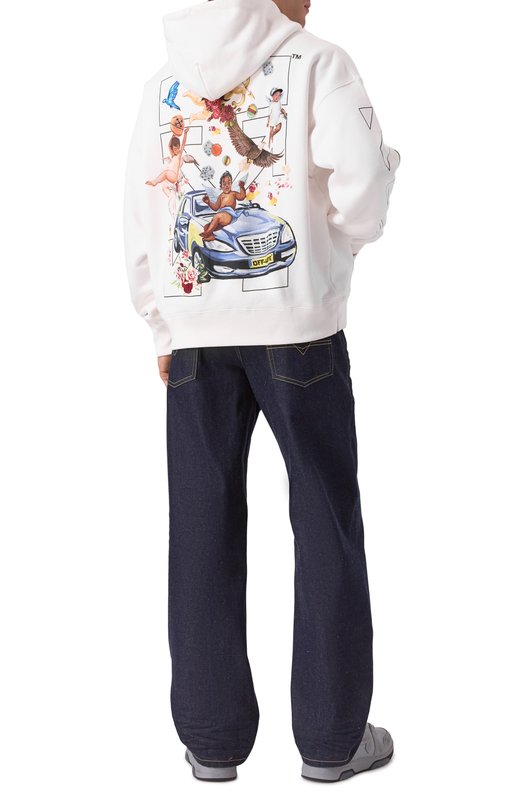 Хлопковое худи Off-White 0MBB085S25FLE005 Белый  0MBB085S25FLE005 Фото 2