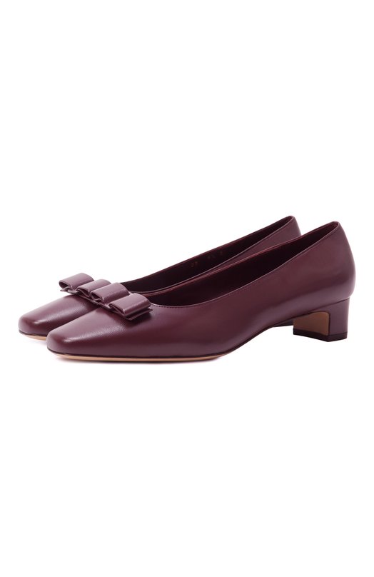 Кожаные туфли Vara Ferragamo 01K520/785561 Бордовый 01K520/785561