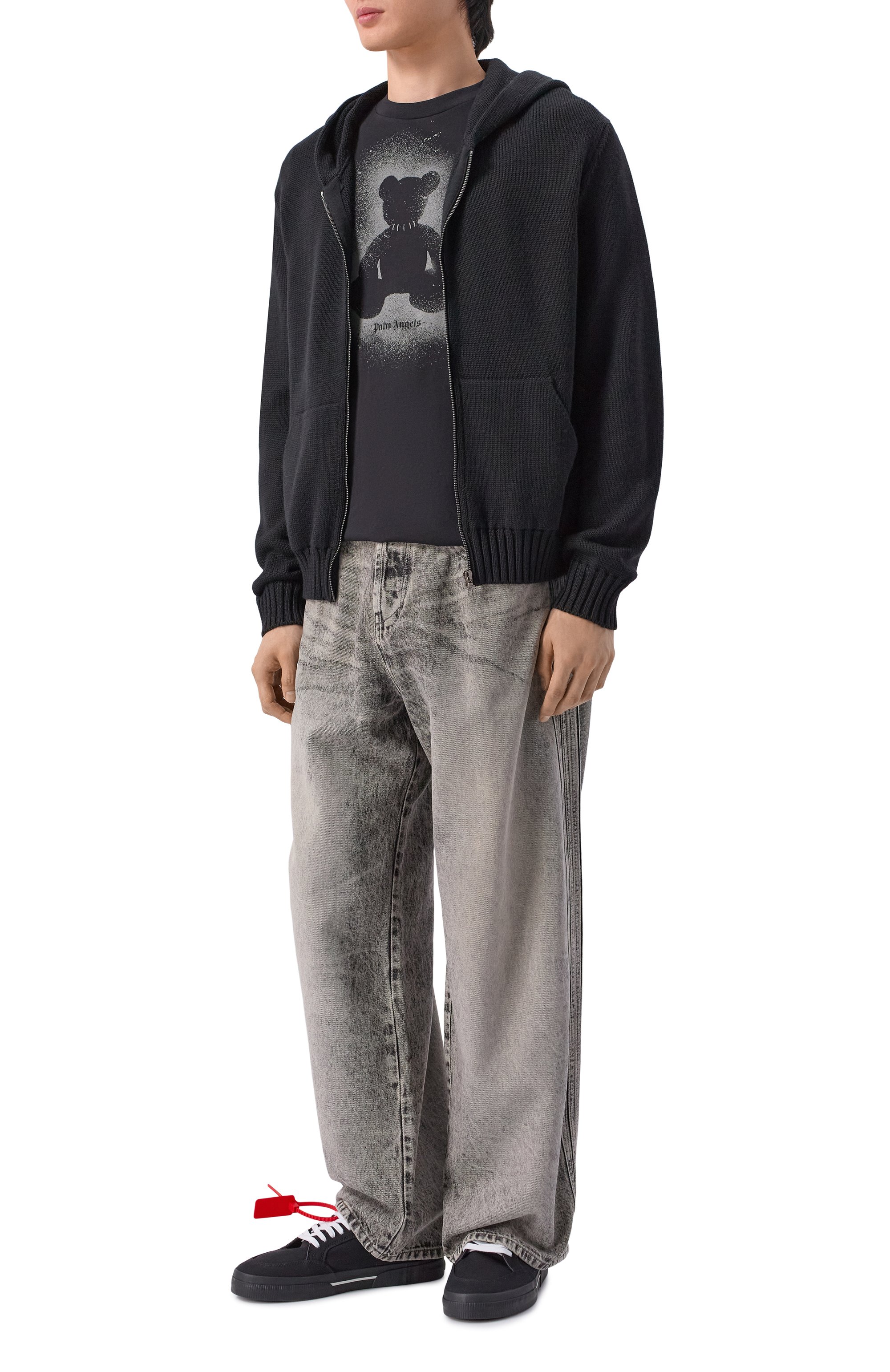 Хлопковая футболка PALM ANGELS черного цвета по цене 27600 руб., арт. PMAA109S26JER001, фото 2 Хлопковая футболка PALM ANGELS, арт. PMAA109S26JER001, фото 2