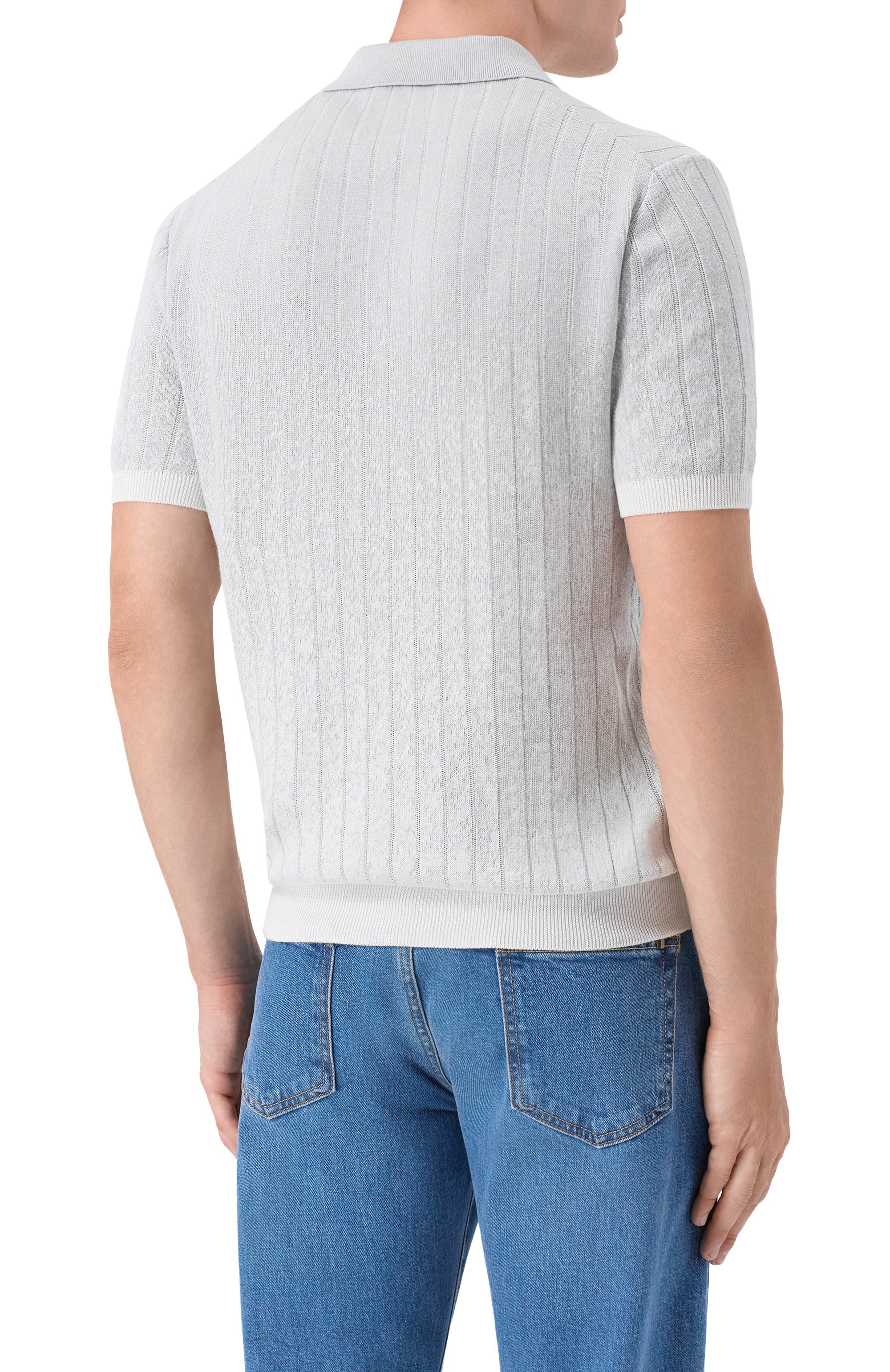 Поло из хлопка и шелка CORNELIANI, арт. 27M551/2725100, фото 4