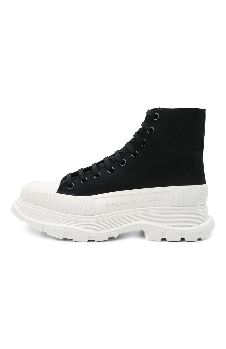 Мужские текстильные ботинки tread slick ALEXANDER MCQUEEN черного цвета, арт. 662678/W4QK1 | Фото 3 (Материал внешний: Текстиль; Материал внутренний: Натуральная кожа; Материал утеплителя: Без утеплителя; Мужское Кросс-КТ: Ботинки-обувь; Подошва: Массивная; Каблук высота: Высокий, Низкий)