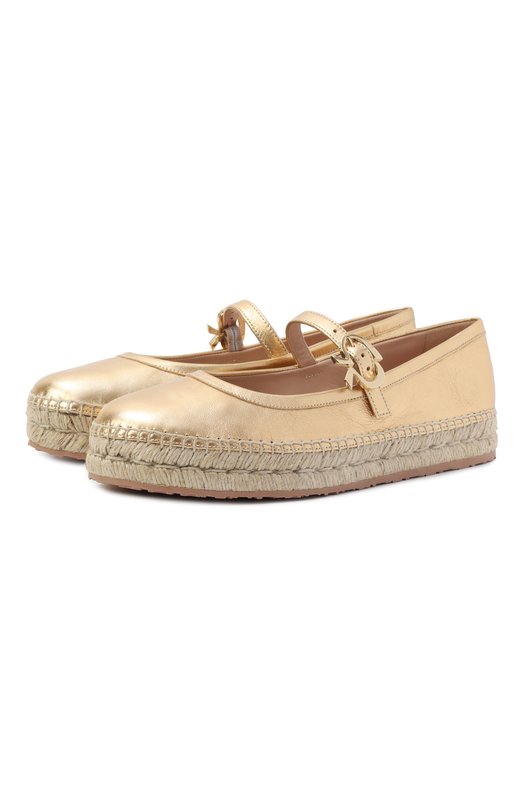 Кожаные эспадрильи Elda Gianvito Rossi G22366.05G0M.NSWMEK0 Золотой G22366.05G0M.NSWMEK0