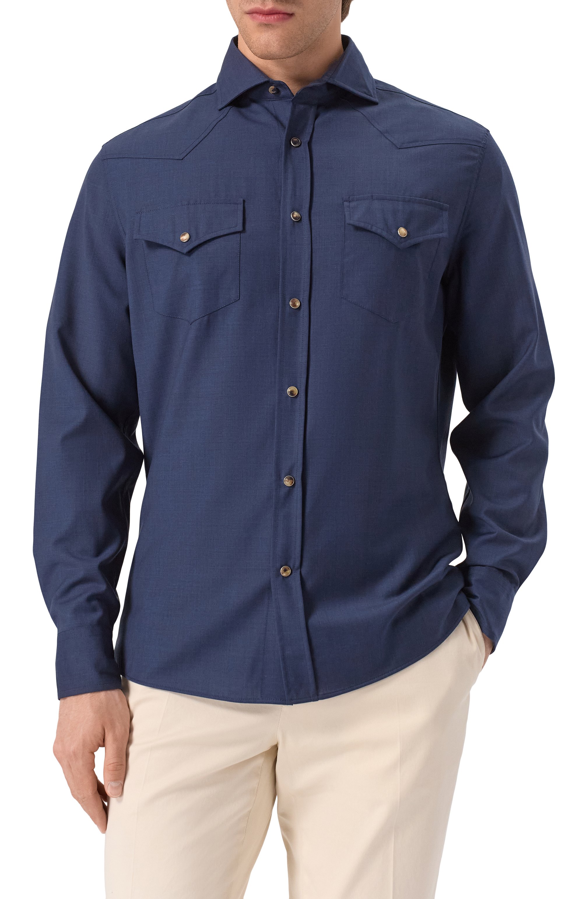 Шерстяная рубашка BRUNELLO CUCINELLI, арт. MM6704008, фото 3