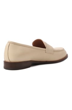 Женские кожаные лоферы KITON бежевого цвета, арт. D59803N0102612 | Фото 5 (Материал внутренний: Натуральная кожа; Подошва: Плоская; Материал внешний: Натуральная кожа; Каблук высота: Низкий)