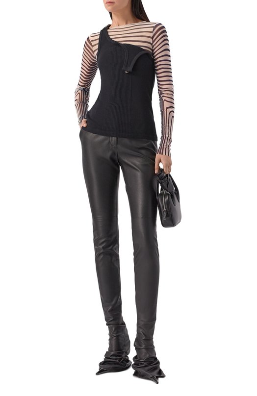 Хлопковый топ Jean Paul Gaultier 25/03-U-T0380/J014 Чёрный  25/03-U-T0380/J014 Фото 2