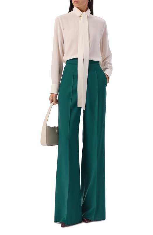 Шерстяные брюки Max Mara FERNET Зелёный  FERNET Фото 2