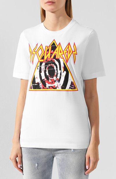 Хлопковая футболка DSQUARED2 белого цвета по цене 19950 руб., арт. S72GD0165/S22844, фото 3 Хлопковая футболка DSQUARED2, арт. S72GD0165/S22844, фото 3