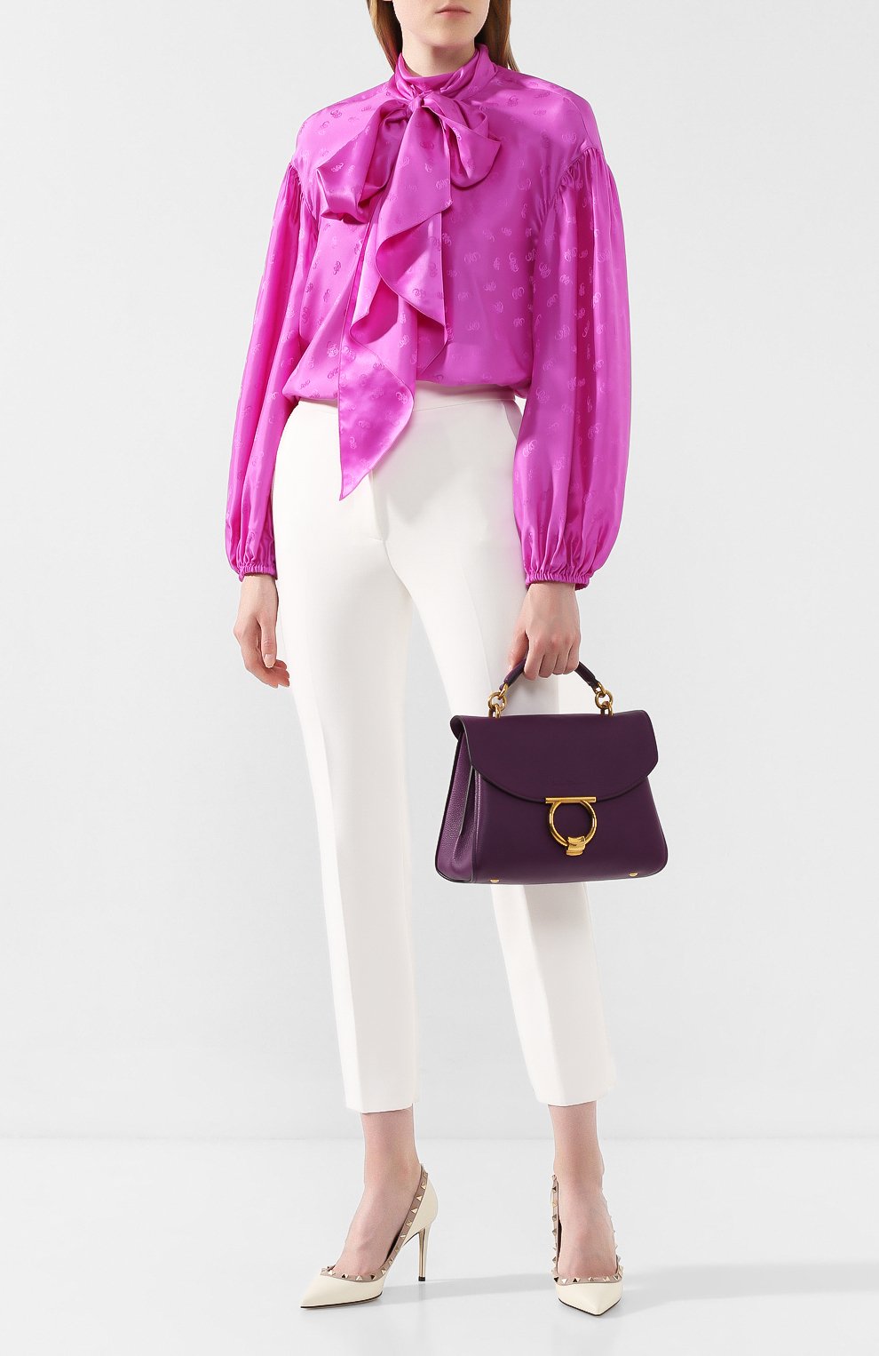 Сумка margot FERRAGAMO фиолетового цвета по цене 110000 руб., арт. Z-0718463, фото 2 Сумка margot FERRAGAMO, арт. Z-0718463, фото 2