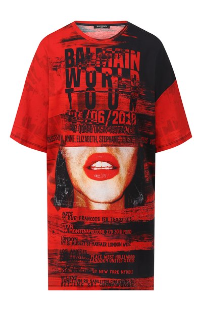 Женская хлопковая футболка BALMAIN, арт. RF21010/I109