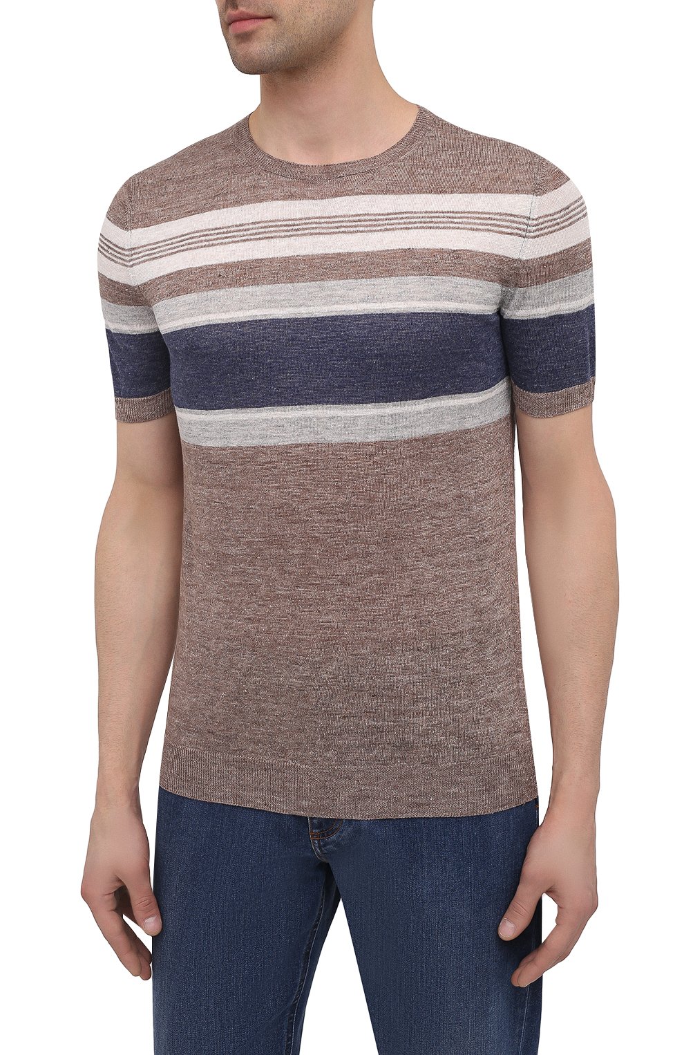 Льняной джемпер GRAN SASSO коричневого цвета по цене 18950 руб., арт. 57177/24811, фото 3 Льняной джемпер GRAN SASSO, арт. 57177/24811, фото 3