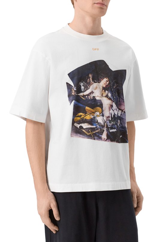 Хлопковая футболка Off-White 0MAA120F25JER00R Белый  0MAA120F25JER00R Фото 3