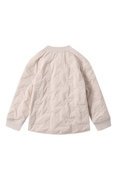 Детского утепленный бомбер EMPORIO ARMANI светло-бежевого цвета, арт. EB000196/AF13081 | Фото 2 (Рукава: Длинные; Материал сплава: Проставлено; Материал подклада: Синтетический материал; Драгоценные камни: Проставлено; Кросс-КТ: Демисезон, бомбер; Материал внешний: Синтетический материал; Ростовка одежда: 4 года | 104 см, 8 лет | 128 см, 6 лет | 116 см, 13 - 15 лет | 158 см, 10 - 11 лет | 140 - 146см, 16 лет | 164 см)