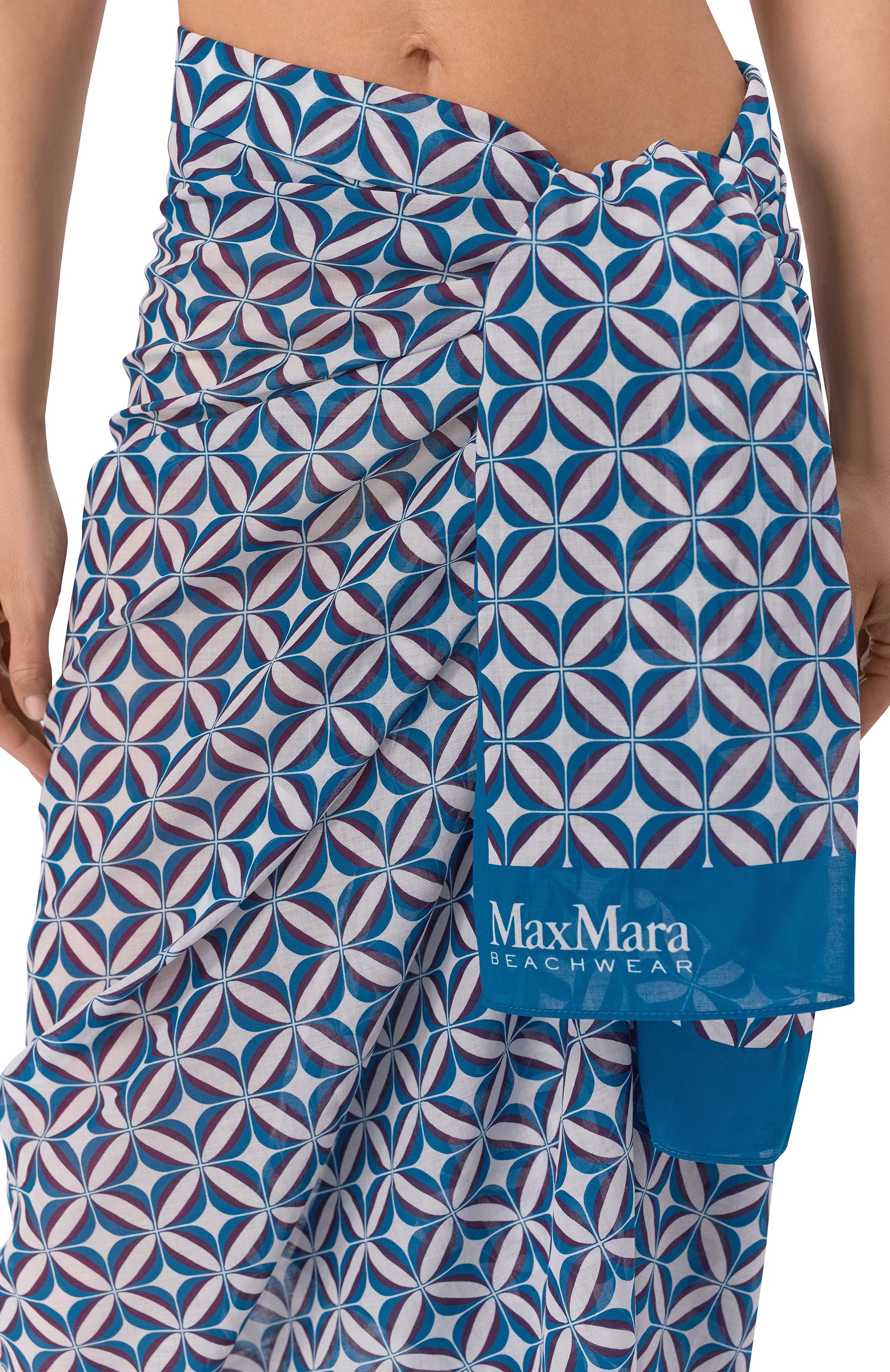 Хлопковое парео MAX MARA, арт. BCHELFI 261654101, фото 5
