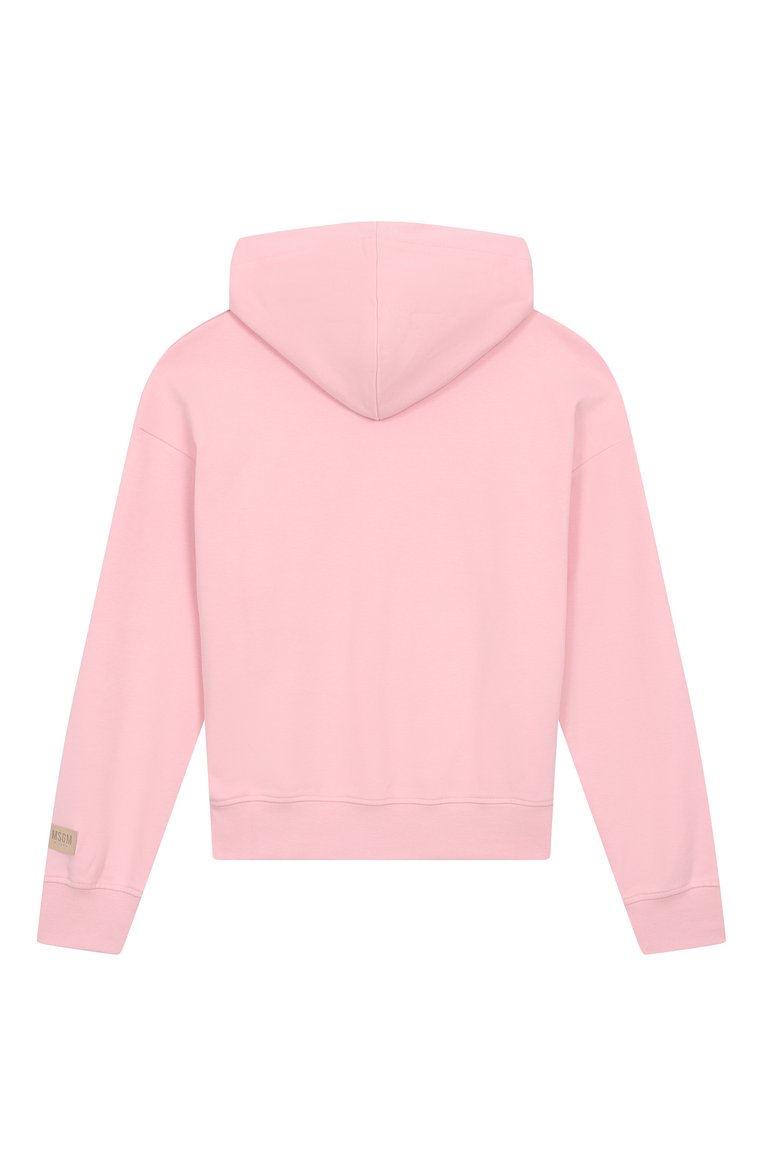 Мужского хлопковое худи MSGM KIDS светло-розового цвета, арт. S5MSJUHS166 | Фото 2 (Материал внешний: Хлопок; Нос: Не проставлено; Девочки Кросс-КТ: Худи-одежда; Региональные ограничения белый список (Axapta Mercury): Не проставлено; Ростовка одежда: 10 - 11 лет | 140 - 146см, 16 лет | 164 см, 12 лет | 152 см, 6 лет | 116 см, 8 лет | 128 см)