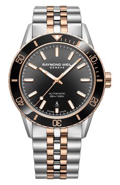 Мужские часы freelancer diver RAYMOND WEIL бесцветного цвета, арт. 2775-S51-20051 | Фото 1 (Региональные ограничения белый список (Axapta Mercury): Не проставлено; Механизм: Автомат; Цвет циферблата: Чёрный; Материал корпуса: Сталь, Розовое золото; Нос: Не проставлено; Ограничения доставки: m-style)