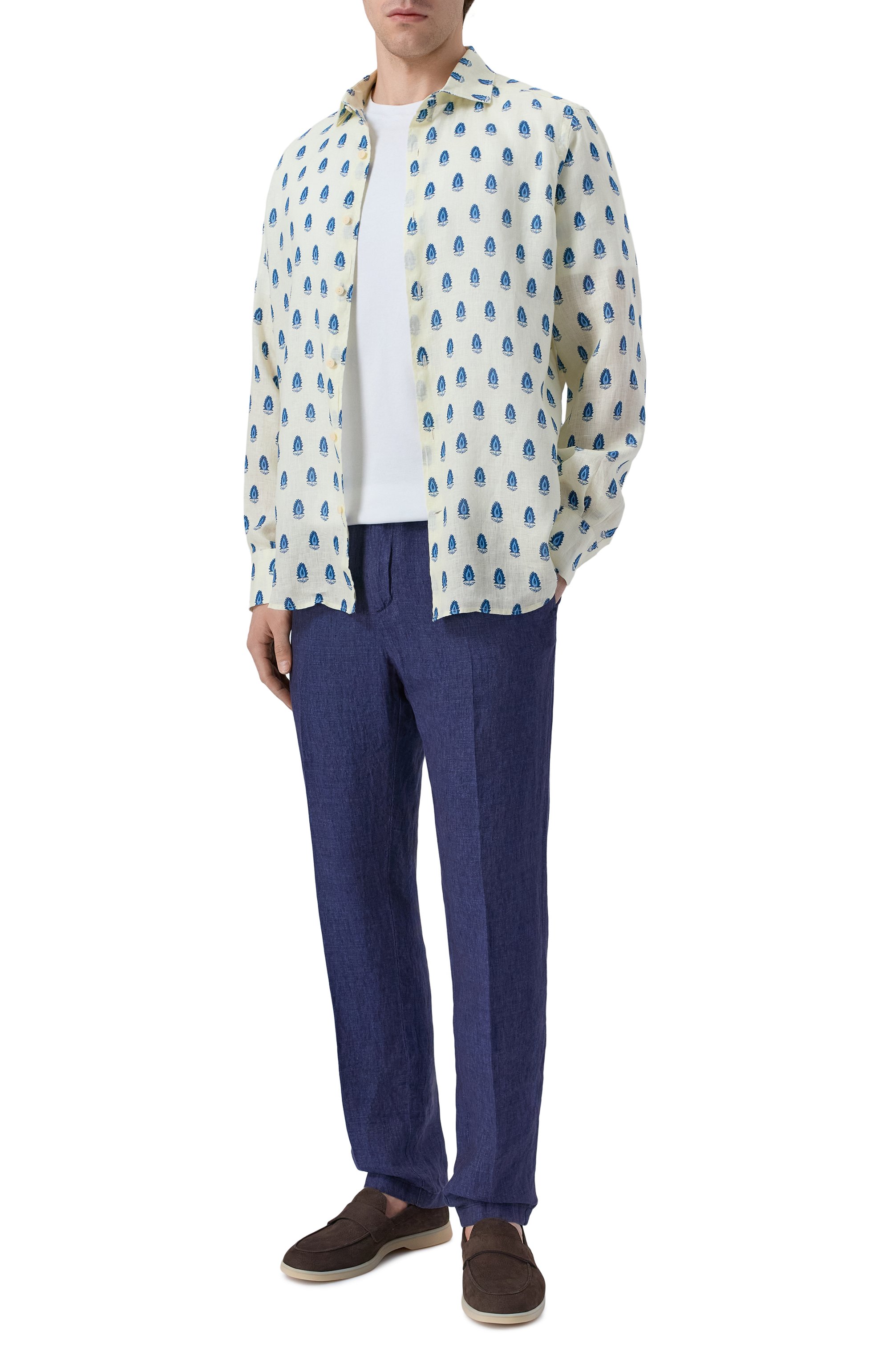 Льняная рубашка MC2 SAINT BARTH кремового цвета по цене 24850 руб., арт. PAMP001-00965L/PAMPL0NA, фото 2 Льняная рубашка MC2 SAINT BARTH, арт. PAMP001-00965L/PAMPL0NA, фото 2