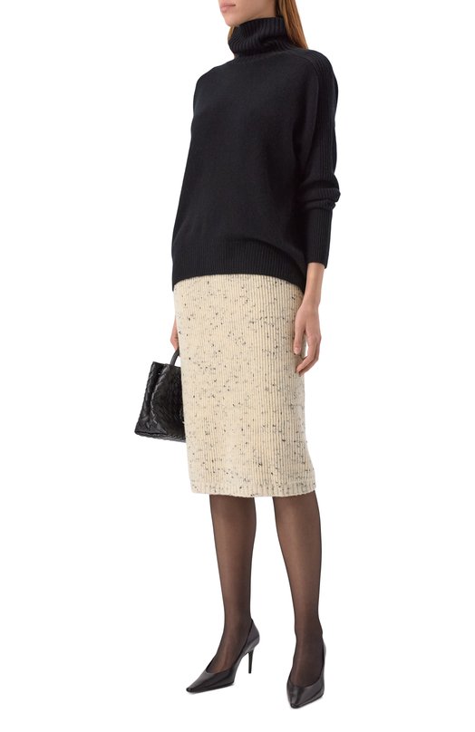 Шерстяная юбка Bottega Veneta 793108/V5LV0 Кремовый  793108/V5LV0 Фото 2
