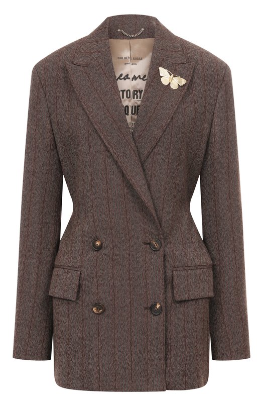 Шерстяной жакет Golden Goose Deluxe Brand GWP02332.P002094 Коричневый GWP02332.P002094