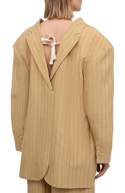 Льняной жакет JACQUEMUS бежевого цвета по цене 75050 руб., арт. 211JA08/112851, фото 4 Льняной жакет JACQUEMUS, арт. 211JA08/112851, фото 4