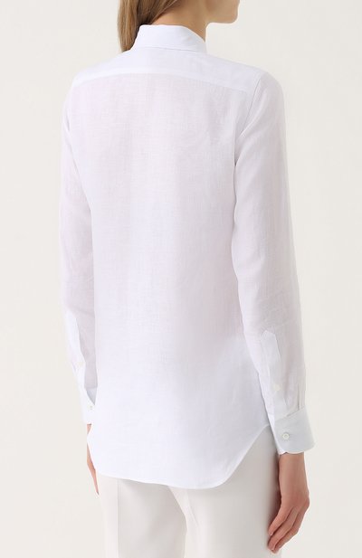 Льняная блуза прямого кроя LORO PIANA белого цвета по цене 84550 руб., арт. FAG1394, фото 4 Льняная блуза прямого кроя LORO PIANA, арт. FAG1394, фото 4