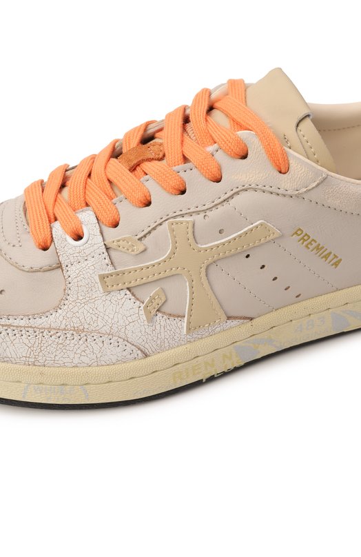 Кожаные кеды Bskt Clay-D Premiata BSKTCLAD/VAR 7315 Бежевый  BSKTCLAD/VAR 7315 Фото 7