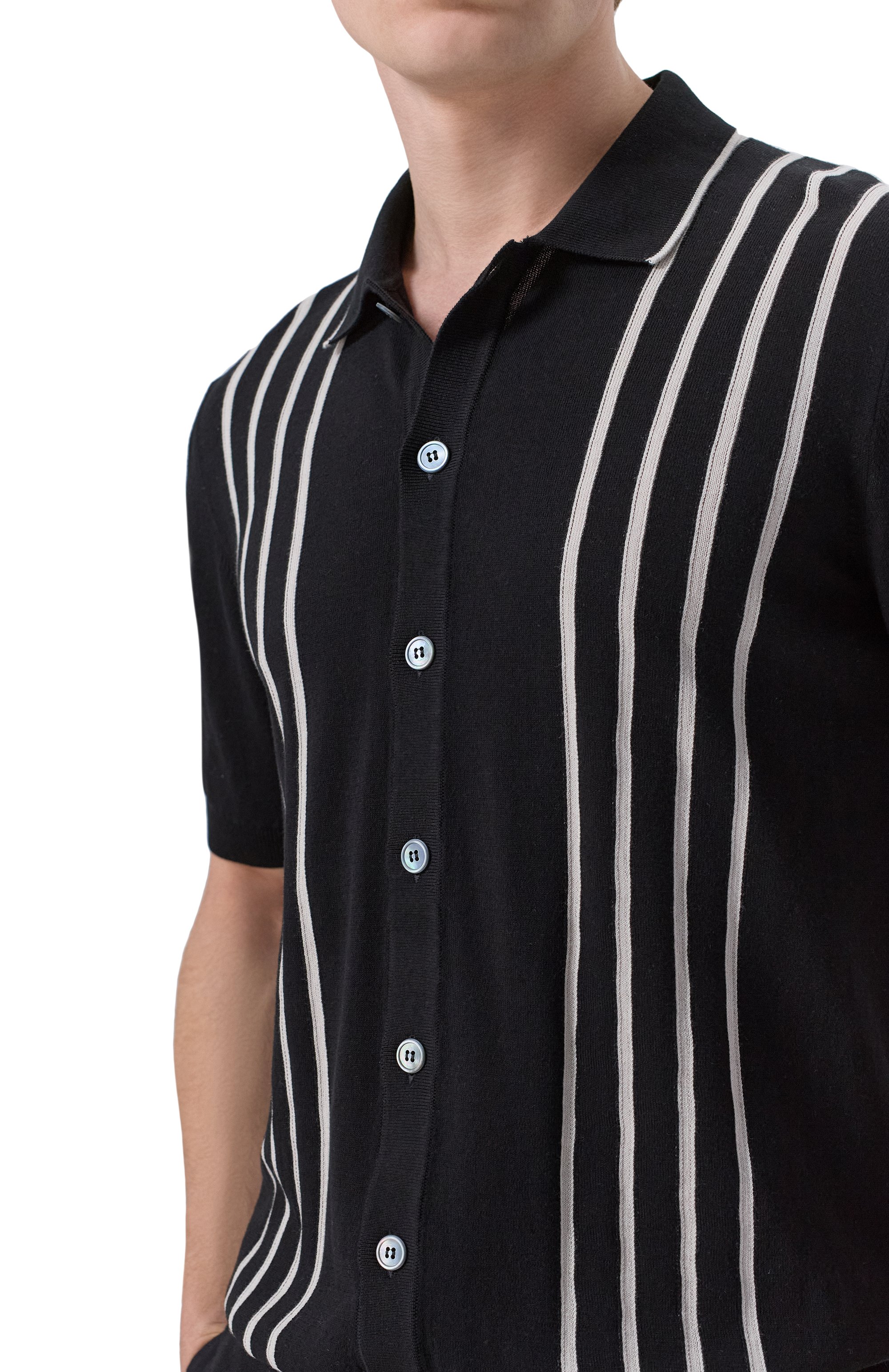 Хлопковая рубашка GRAN SASSO черного цвета по цене 35300 руб., арт. 59135/18066, фото 5 Хлопковая рубашка GRAN SASSO, арт. 59135/18066, фото 5