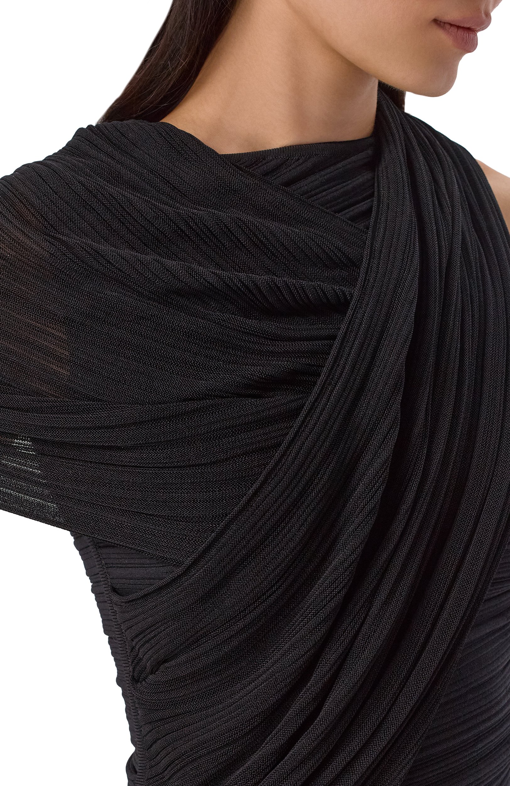 Топ из вискозы BALMAIN черного цвета по цене 209500 руб., арт. HF1AK050/KK08, фото 5 Топ из вискозы BALMAIN, арт. HF1AK050/KK08, фото 5