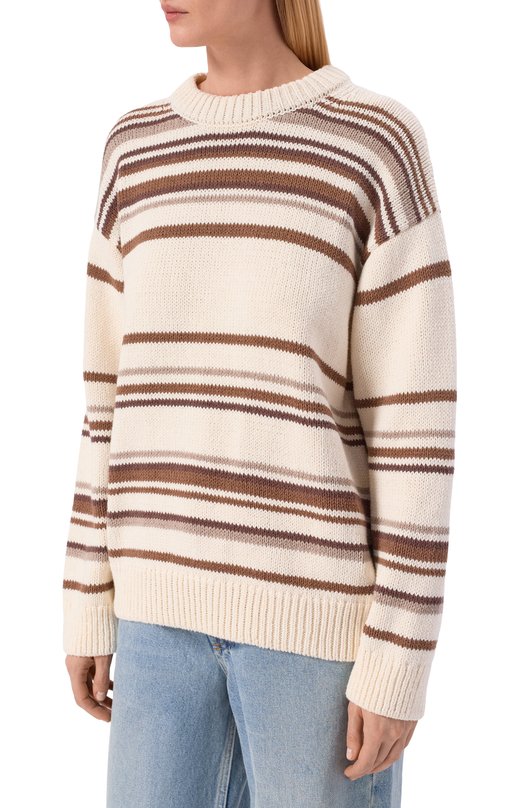 Хлопковый свитер 12 STOREEZ 136420 Бежевый  136420 Фото 3