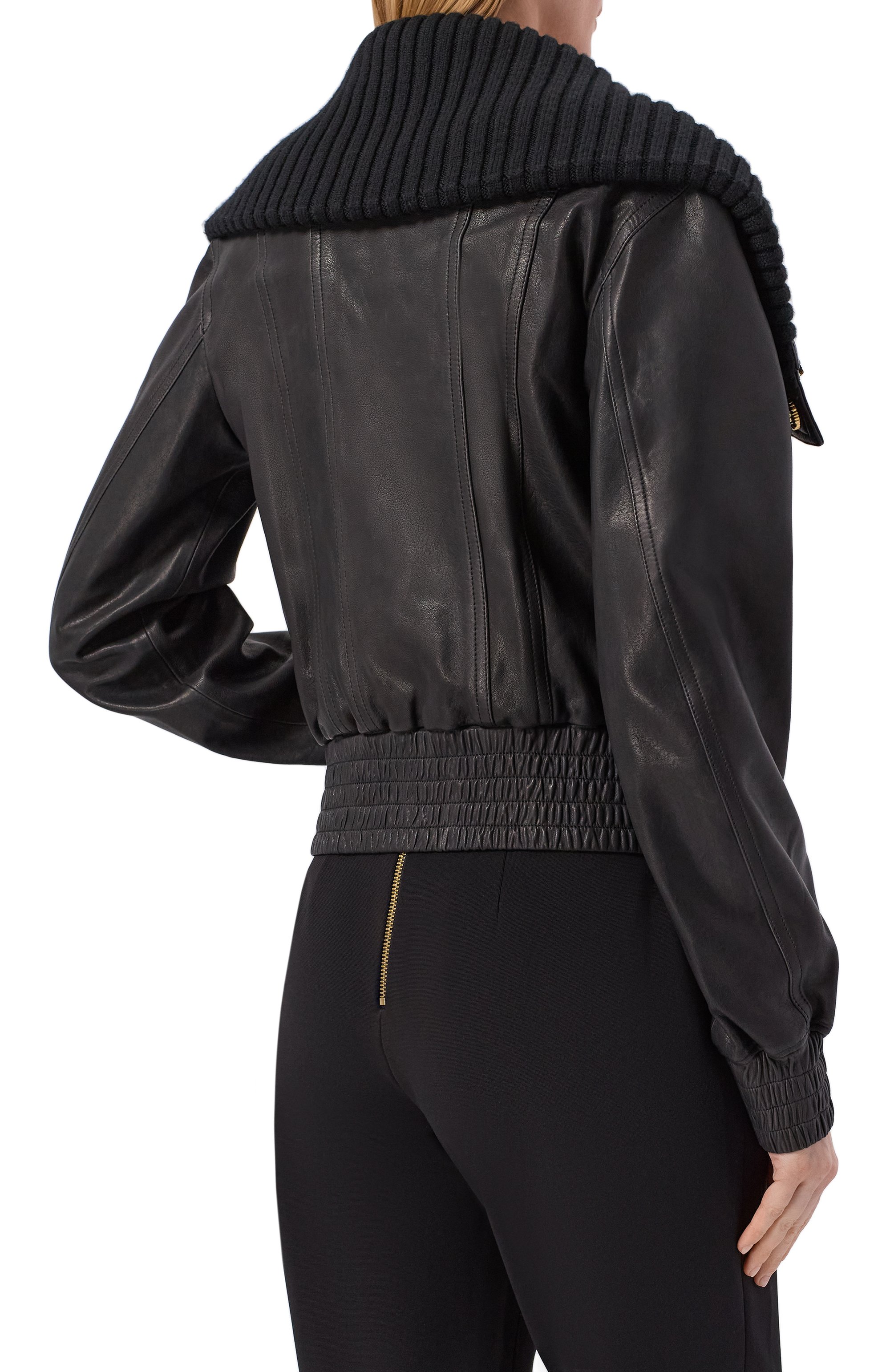 Кожаный бомбер BALMAIN, арт. GF1TE205/LE04, фото 4