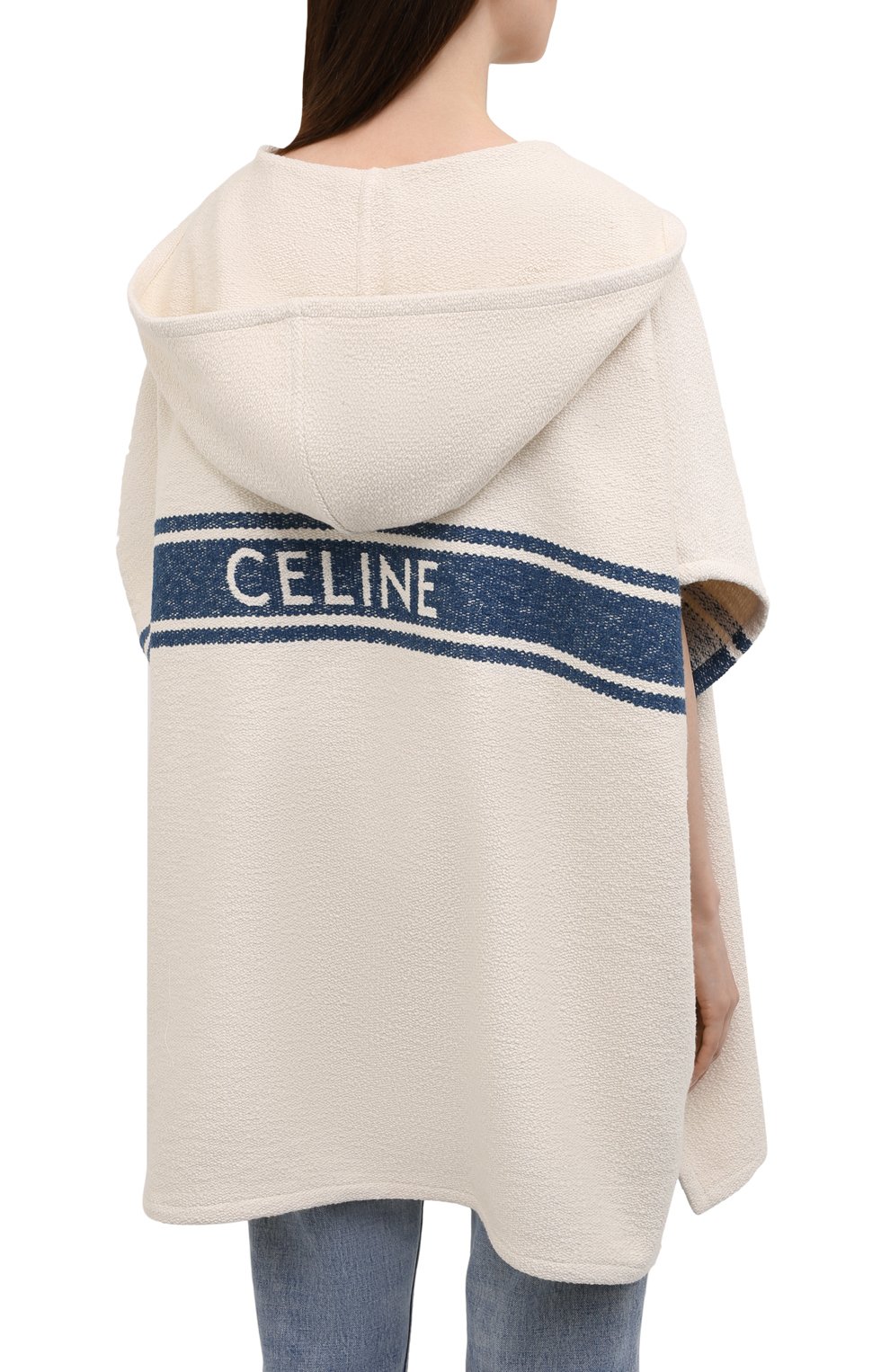 Хлопковое пончо CELINE, арт. 2V36E605N, фото 4