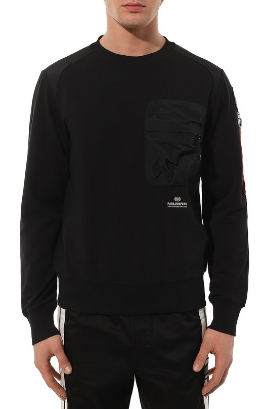 Хлопковый свитшот Parajumpers PMFLRE01 Чёрный  PMFLRE01 Фото 3
