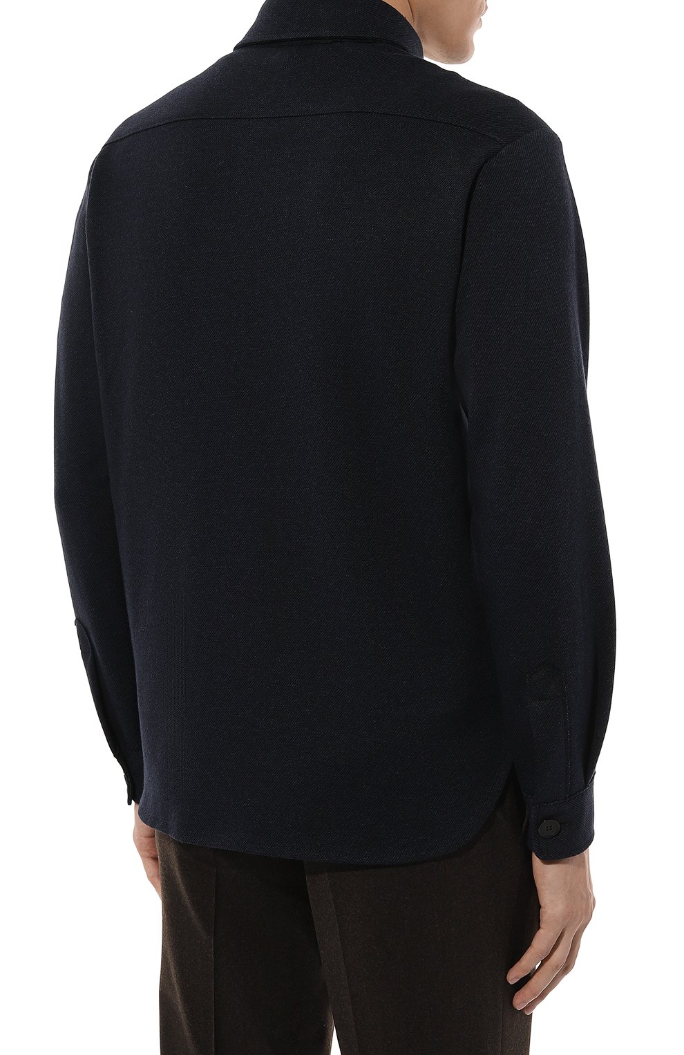 Куртка-рубашка из хлопка и шерсти HARRIS WHARF LONDON темно-синего цвета по цене 55850 руб., арт. C9320MTF, фото 4 Куртка-рубашка из хлопка и шерсти HARRIS WHARF LONDON, арт. C9320MTF, фото 4