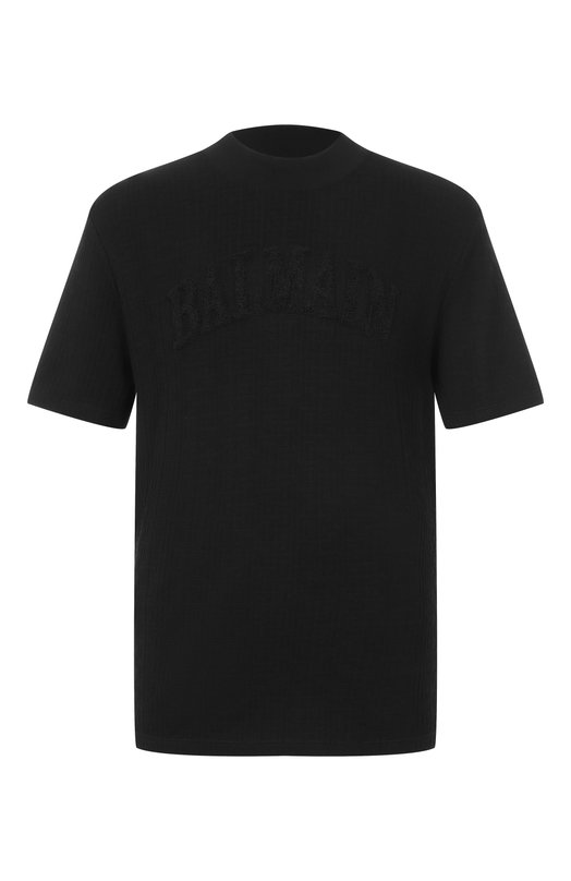 Хлопковая футболка Balmain GH1EG200/GF48 Чёрный GH1EG200/GF48