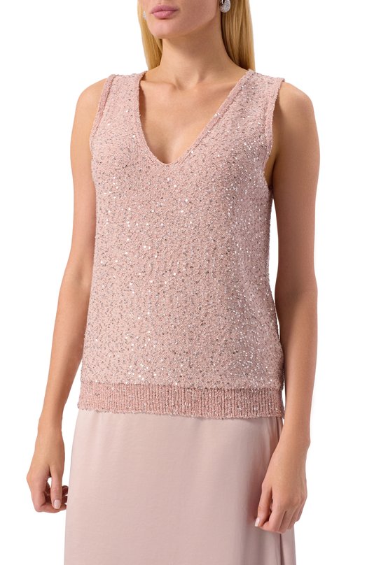 Топ с отделкой пайетками Weekend Max Mara ACAICI Розовый  ACAICI Фото 3