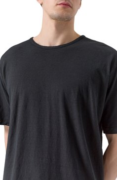Мужская футболка из хлопка и льна 120% LINO черного цвета, арт. 32ALIM79GR/G308/S01 | Фото 5 (Материал сплава: Проставлено; Материал внешний: Лен, Хлопок; Драгоценные камни: Проставлено; Рукава: 3/4; Длина (для топов): Удлиненные; Стили: Кэжуэл; Принт: Без принта; Мужское Кросс-КТ: Футболка-одежда; Кросс-КТ: Джерси)