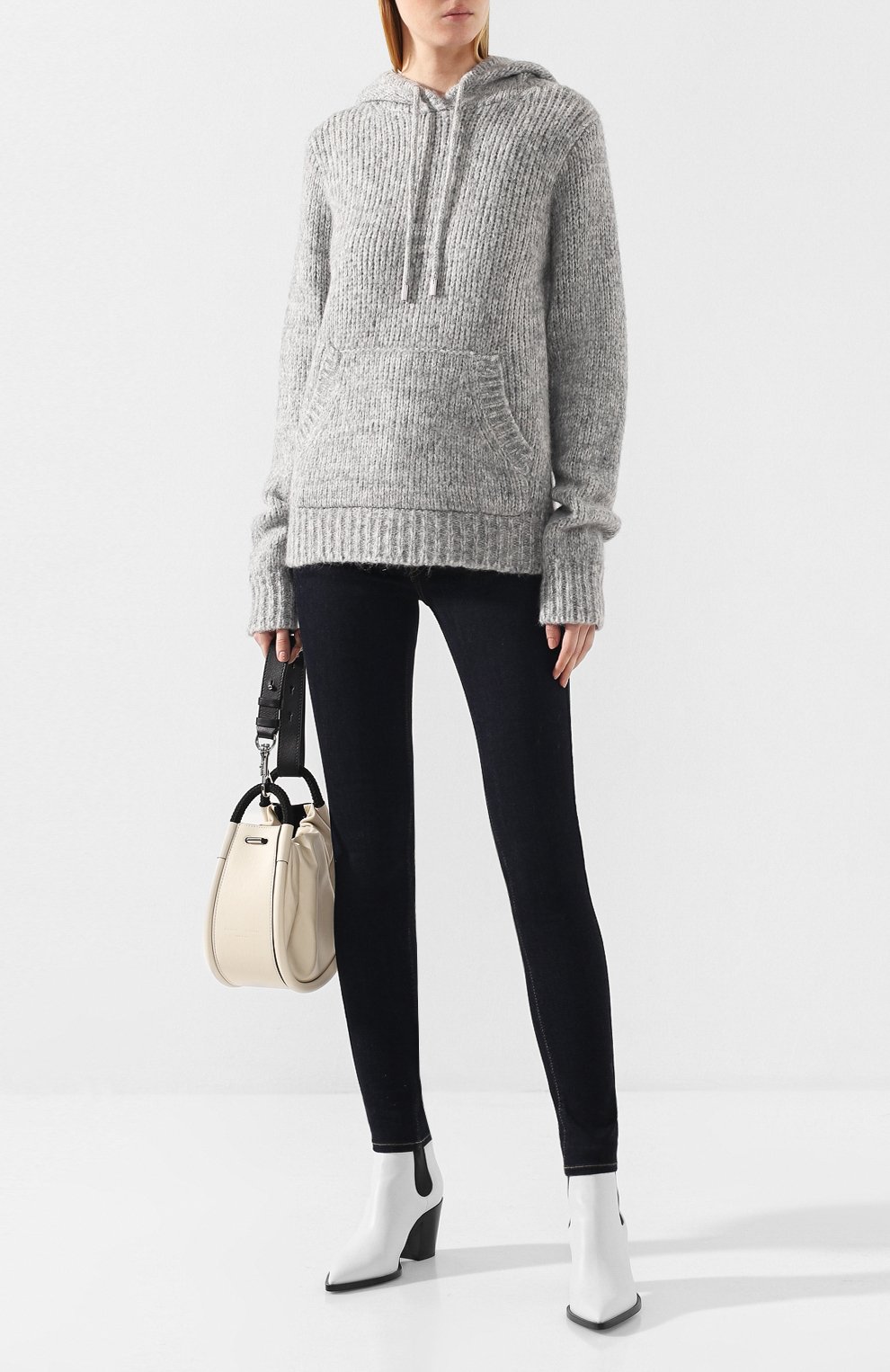 Шерстяное худи HELMUT LANG серого цвета по цене 32750 руб., арт. J07HW709, фото 2 Шерстяное худи HELMUT LANG, арт. J07HW709, фото 2