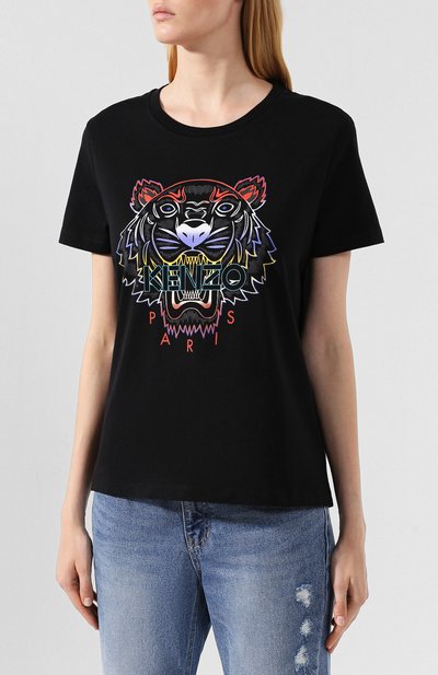 Хлопковая футболка KENZO черного цвета по цене 9950 руб., арт. F962TS8134YE, фото 3 Хлопковая футболка KENZO, арт. F962TS8134YE, фото 3