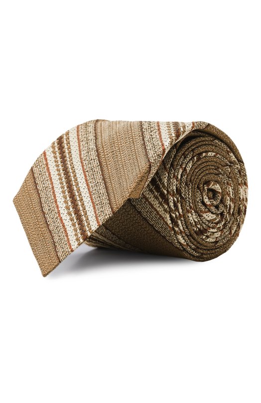 Шелковый галстук Loro Piana FAQ1373 Коричневый FAQ1373