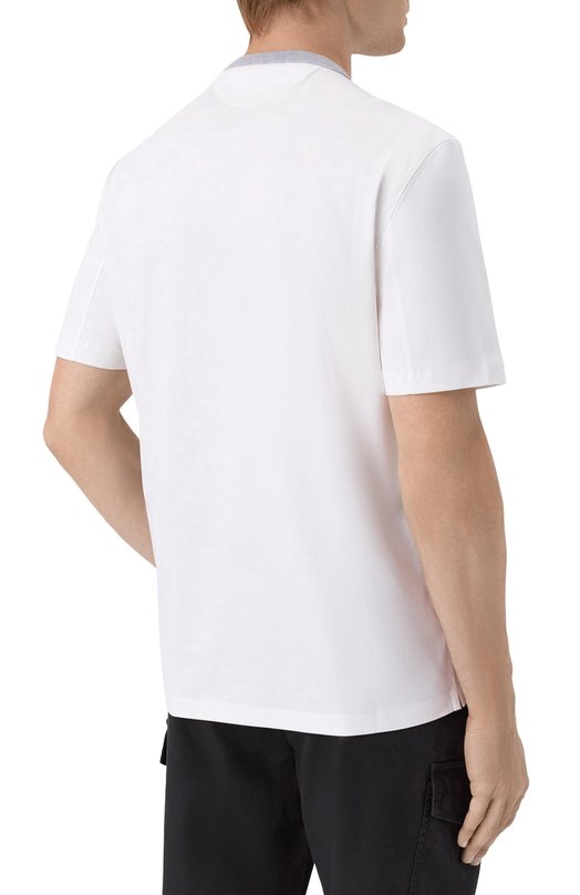 Хлопковая футболка Brunello Cucinelli M0B131001W Белый  M0B131001W Фото 4