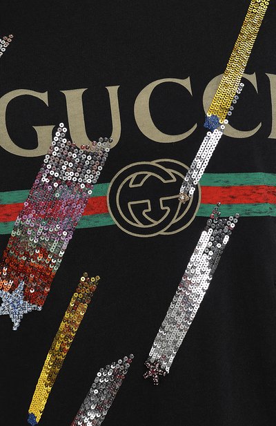 Хлопковая футболка с логотипом бренда GUCCI, арт. 492347/X9Y30, фото 5