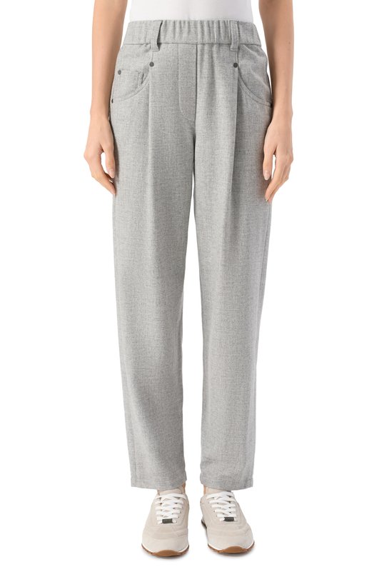 Шерстяные брюки Brunello Cucinelli MB162P8417 Серый  MB162P8417 Фото 3